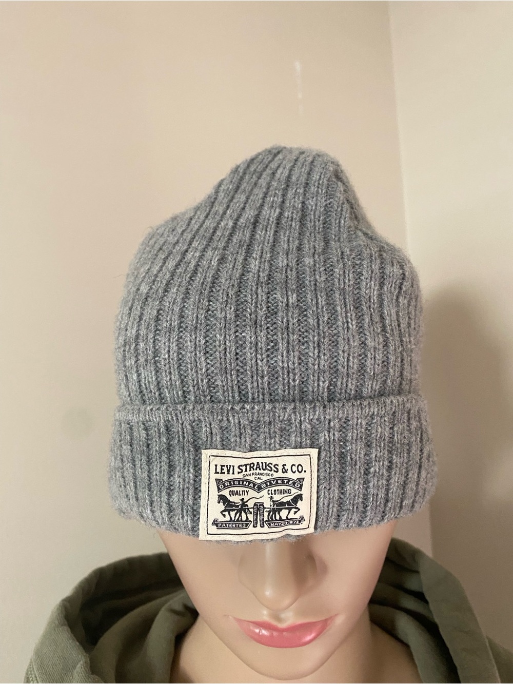 Levi's Ribbed Beanie Grey Hat